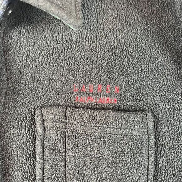 Lauren Ralph Lauren Fleece Button Up Pockets Black Plaid Shacket Women's M - Picture 4 of 11